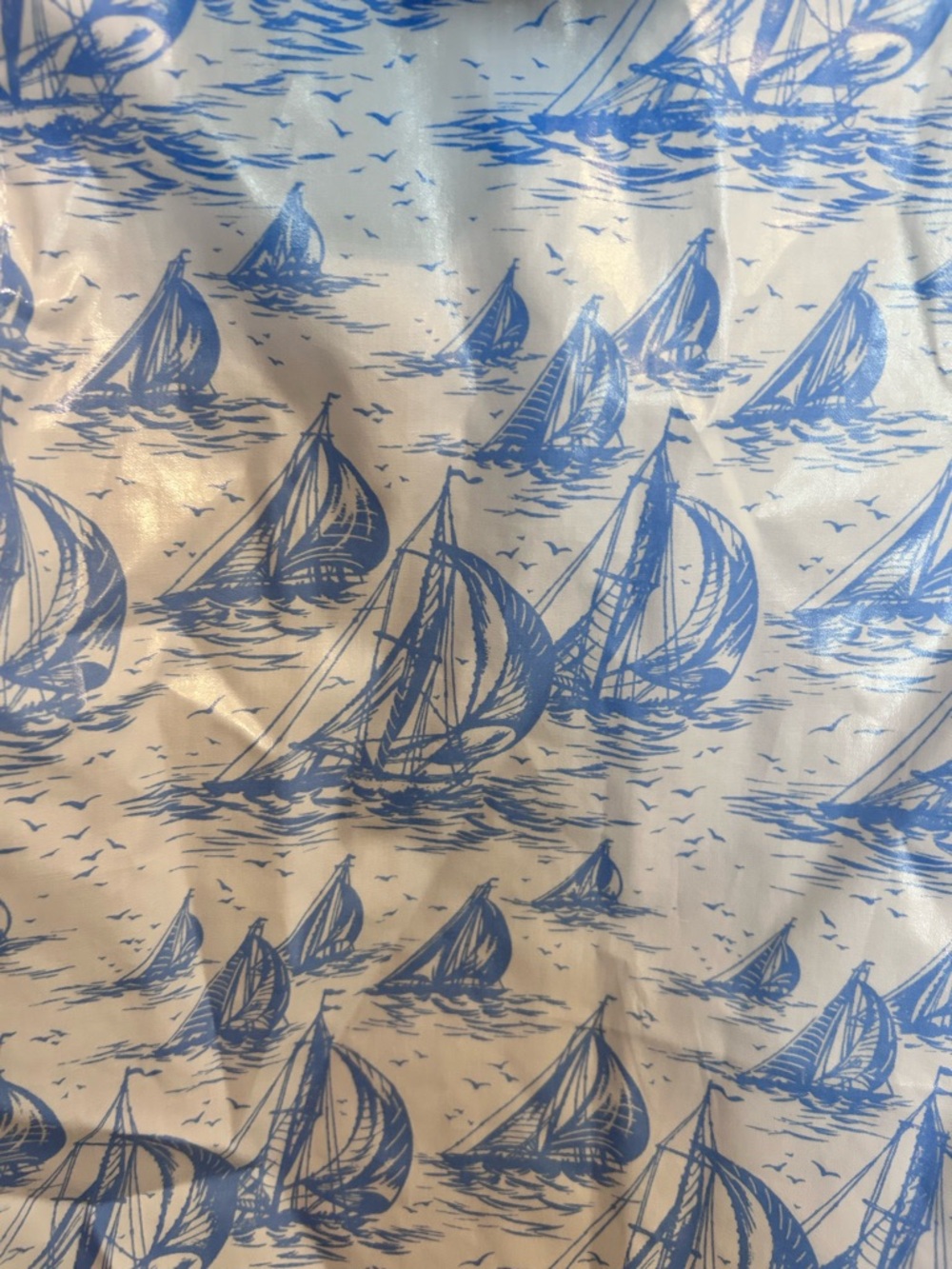 EUC BEAUFORT BONNET  SIZE 6 Blue & White Sailboat Rain Jacket - Picture 3 of 9